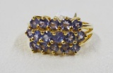 LADIES 14KT YELLOW GOLD  AND TANZANITE RING, 4.34 GRAMS