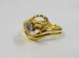 14KT YELLOW GOLD AND DIAMOND FASHION RING