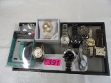 9 WATCHES & 2 FITBIT BANDS,