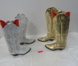 TWO PAIR LARRY MAHAN  LADIES FANCY COWBOY BOOTS