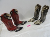 TWO PAIR LADIES COWBOY BOOTS: