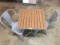 METAL/WOOD OUTDOOR TABLE WITH 2 METAL CHAIRS