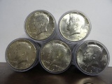 (5) ROLLS OF (20) 1964 KENNEDY HALF DOLLARS,