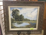 VERVA OIL ON CANVAS - BLUEBONNETS - POND