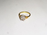 LADIES 14KT  YELLOW GOLD AND DIAMOND FASHION RING