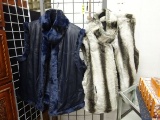 TWO FAUX FUR LADIES VESTS