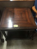 SQUARE MAHOGANY SIDE TABLE