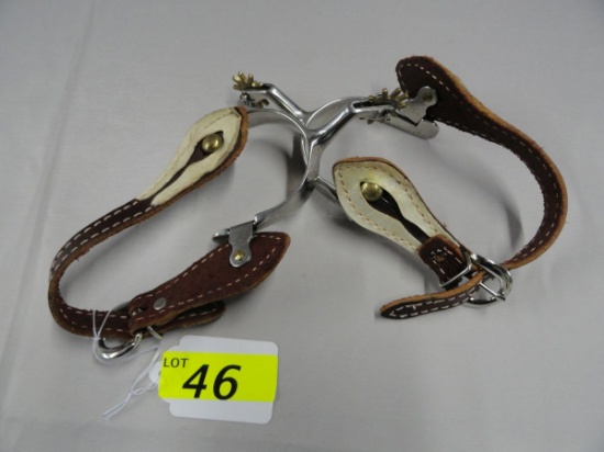 PAIR STAINLESS STEEL UNMARKED SPURS