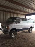 1988 DODGE 3500 ONE TON, 8 PASSENGER VAN. CUSTOM 4 WHEEL DRIVE