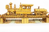 PRISON ART LOCOMOTIVE MADE FROM MATCH STICKS