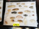 30 VARIOUS FLINT KNAPPED PALEO INDIAN ARTIFACTS