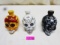 (3) SKELETON HEAD TEQUILA BOTTLES