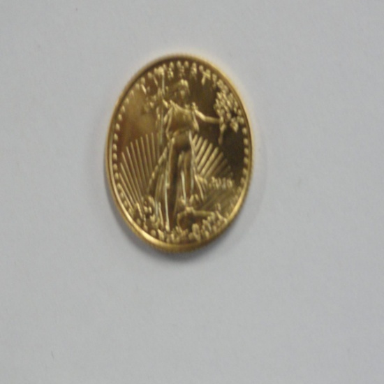 GOLD AMERICAN EAGLE $5 COIN, 1/10 OZ FINE GOLD