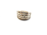 LADIES 14KT YELLOW GOLD AND DIAMOND BAND  WITH 4 ROWS OF BAGUETTE DIAMONDS (3.4G)