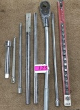 ASSORTED RATCHETS (LARGE) WITH LONG EXTENSIONS