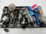 LOT OF FLASHLIGHTS, PEN KNIVES, FISHING REELS: