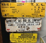 (3) PORCELAIN LEASE & WELL SIGNS: