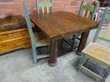 ANTIQUE OAK SQUARE TABLE