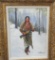 OIL PAINTING ON CANVAS BOARD AFTER HENRY FARNY OF INDIAN TRAPPER