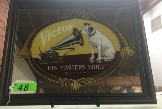 VICTOR VICTROLA MIRRORED AD PIECE- 18X14"