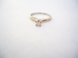 14KT WHITE GOLD ENGAGEMENT WITH PRINCESS CUT SOLITAIRE DIAMOND