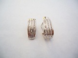 14KT WHITE GOLD AND DIAMOND EARRINGS (POST ON ONE IS MISSING)