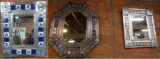 (3) MEXICAN TILE AND PUNCHED TIN MIRRORS
