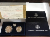 (3) 1991-95 U.S. MINT WORLD WAR II 50TH ANNIVERSARY COMMEMORATIVE TWO-COIN UNCIRCULATED SETS