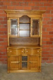 OAK VICTORIAN STYLE CHINA CABINET,