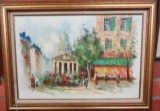 OIL ON CANVAS - C GIBBS - EUROPEAN STREET SCENE (32X44