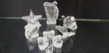 6 PIECES CLEAR LEAD CRYSTAL PAPERWEIGHTS,
