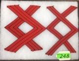 INDIAN WARS U.S. ARMY ORIGINAL CHEVRONS - ARTILLERY CORPORAL PAIR AND PAIR