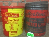 SUDLOWS POTATO CHIP TIN & MORTON POTATO CHIP TIN