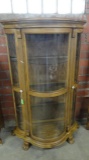 OAK CURVED FRONT CHINA/DISPLAY CABINET