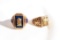 2 10KT YELLOW GOLD MEN'S HIGH SCHOOL RINGS