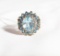 LADIES 10KT YELLOW GOLD AQUAMARINE AND DIAMOND FASHION RING