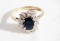 LADIES 18KT YELLOW GOLD SAPPHIRE  AND DIAMOND FASHION RING