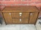 WALNUT MCM CONSOLE WITH 4 CENTER DRAWERS & 2 DOORS