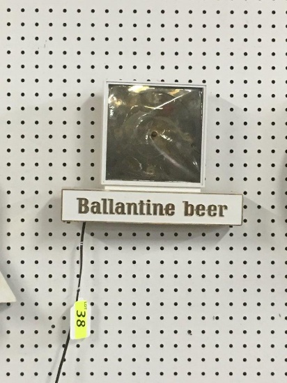 BALLANTINE BEER WALL CLOCK, 12" X 9.5"