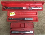 3 TORQUE WRENCHES WITH CASES: