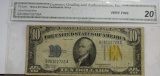 CGA GRADED VERY FINE 20 1934 A $10 SILVER CERTIFICATE, N. AFRICA,