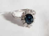 WHITE GOLD SAPPHIRE & DIAMOND RING