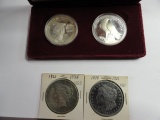 1984 LA OLYMPICS SET, 1921 MORGAN DOLLAR & 1922-D PEACE DOLLAR