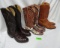 3 PAIR COWBOY BOOTS