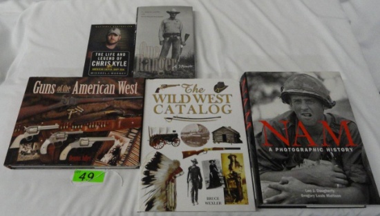 5 ASSORTED WESTERN AND MILITARY BOOKS