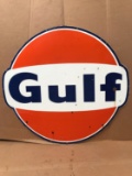 6 FT ENAMEL GULF SIGN