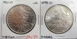 (2) MORGAN SILVER DOLLARS, 1898-O BU, 1901-O BU