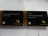 (2) U.S. MINT PROOF SETS: 2011, 2012