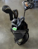 WILSON GOLF BAG WITH 10 ASSORTED WILSON GOLF CLUBS