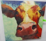 GLICEE ON CANVAS PRINT OF COW HEAD